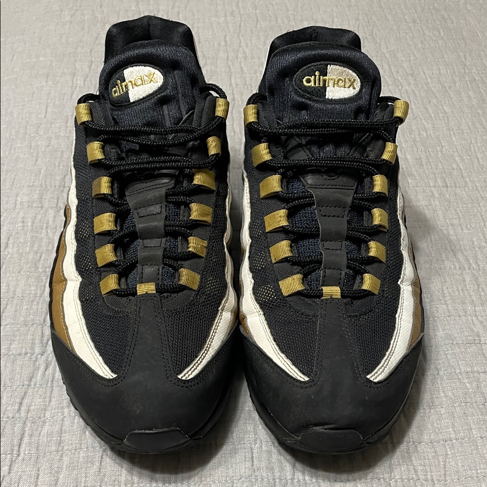 Nike Air Max 95 OG Black Gold White Athletic Shoes Size 12